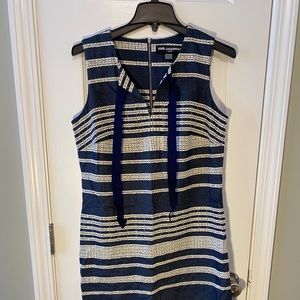 Blue and white stripe dress